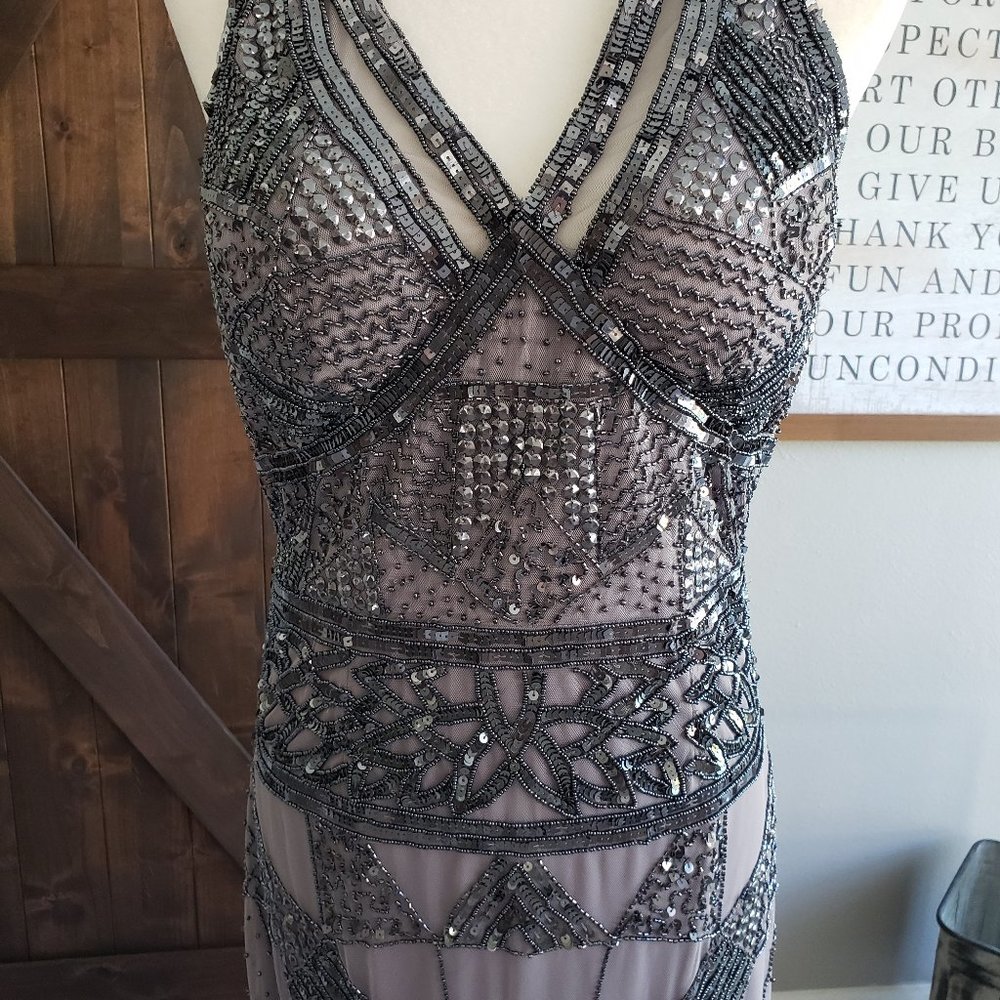 Pewter Sequin gown